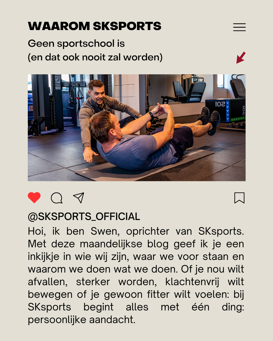 SKsports small group training in de boutique