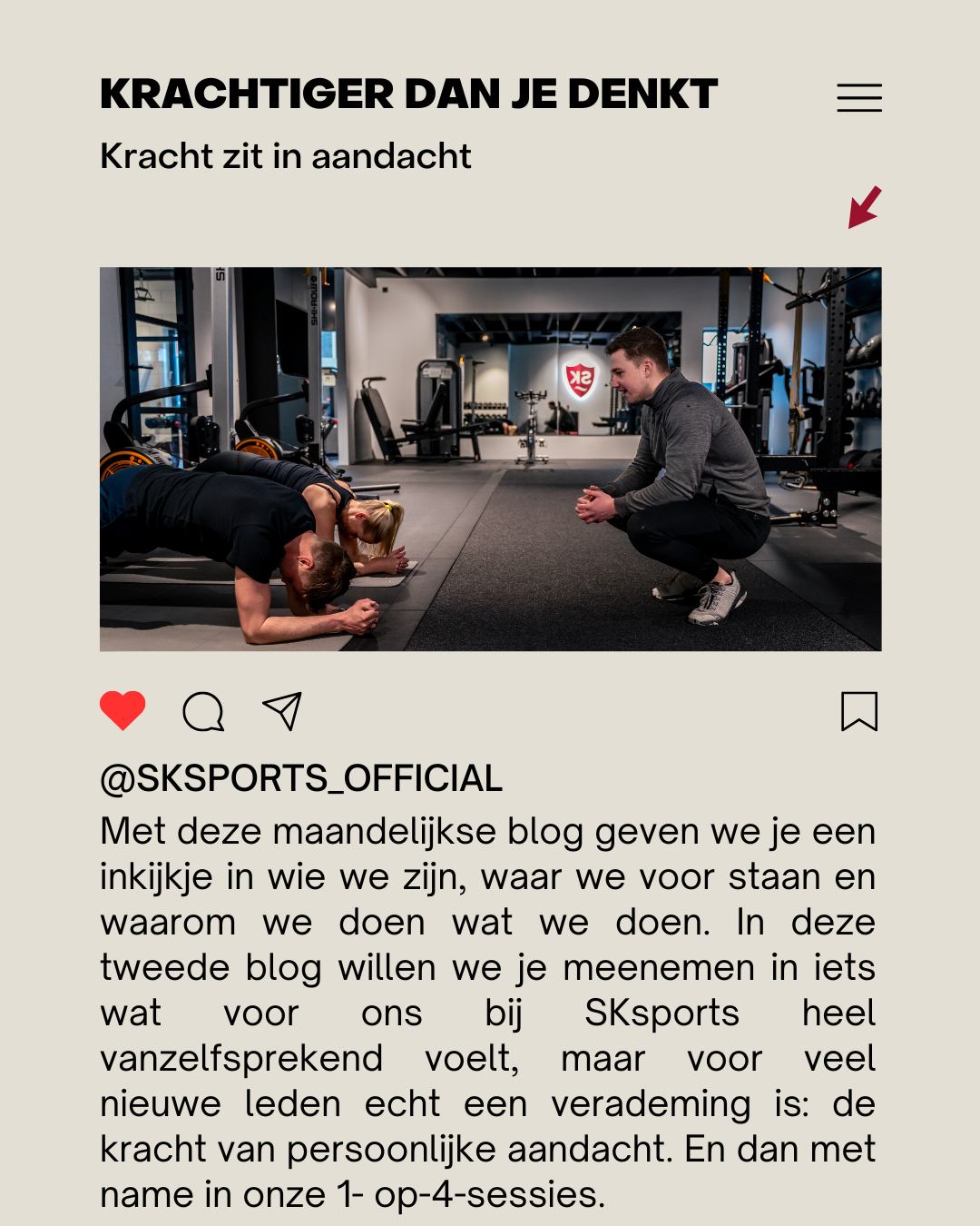 Trainer geeft persoonlijke aandacht tijdens sessie bij SKsports
